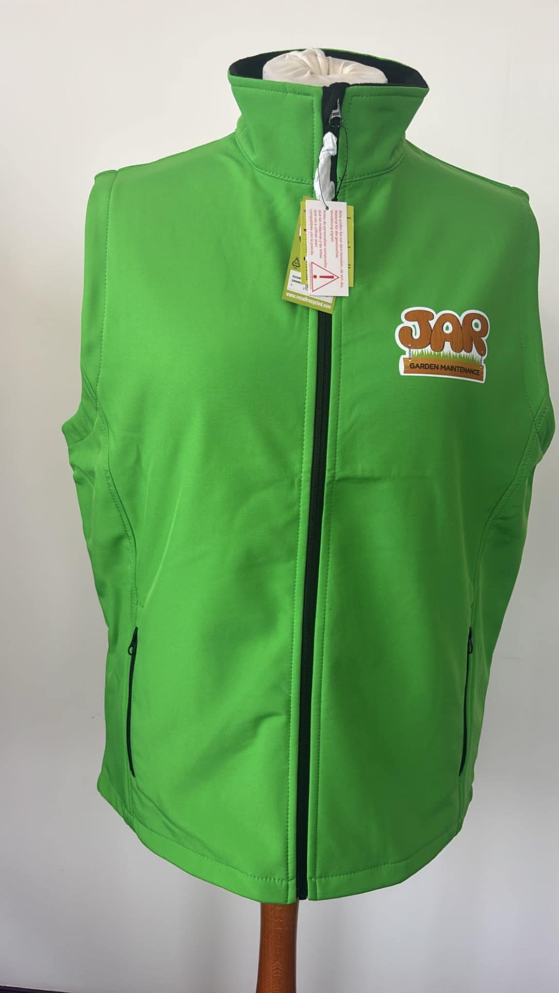 Branded workwear gilet with embroidered company logo